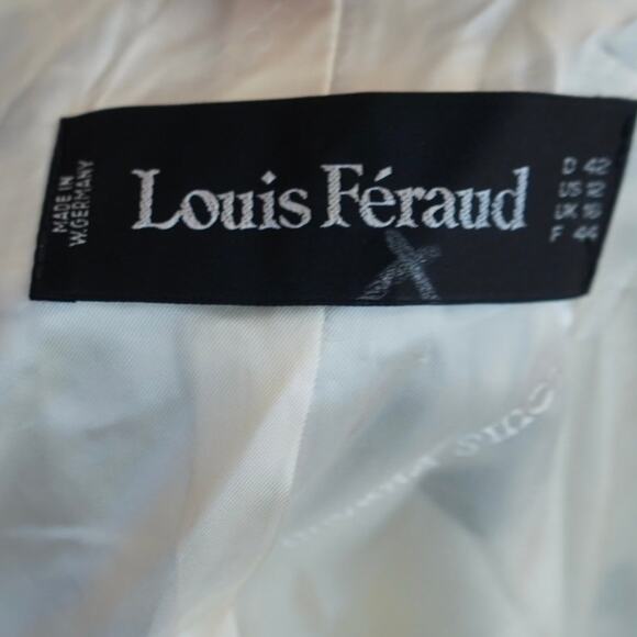 Louis Feraud Printed Collarless Button Sleeve Linen Blend Blazer‎ Womens Size 12 - Picture 4 of 6